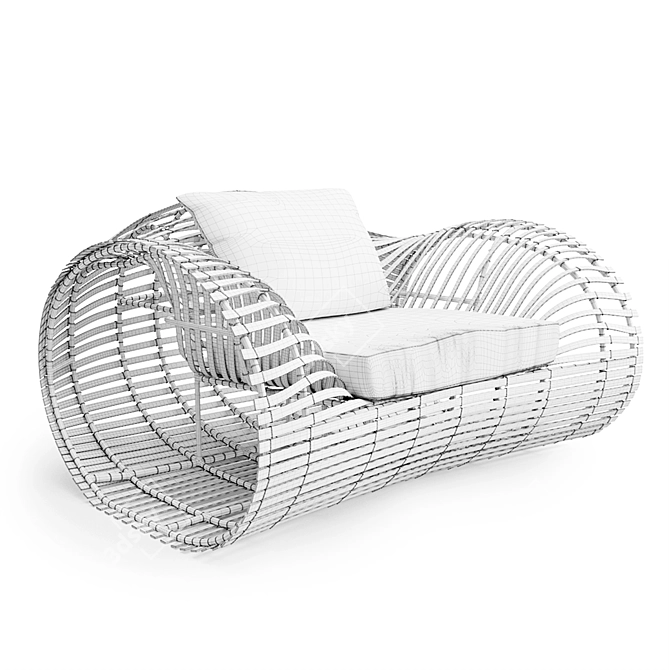 Sculptural Beauty: Lolah Armchair 3D model image 3