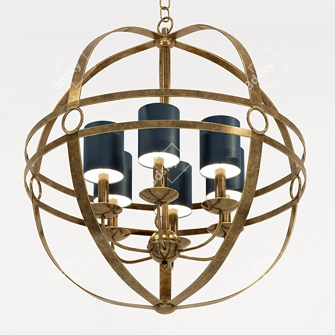 Elegant Mondo-6 Chandelier: Illuminate Your Space 3D model image 2