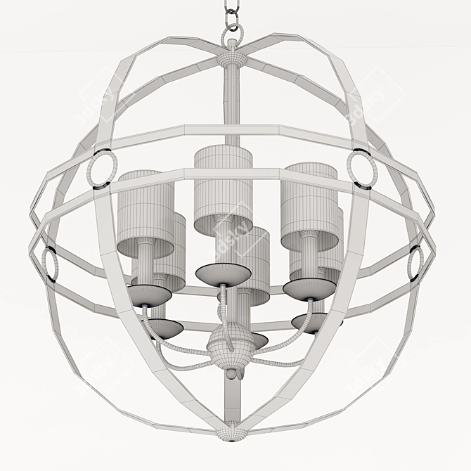 Elegant Mondo-6 Chandelier: Illuminate Your Space 3D model image 3