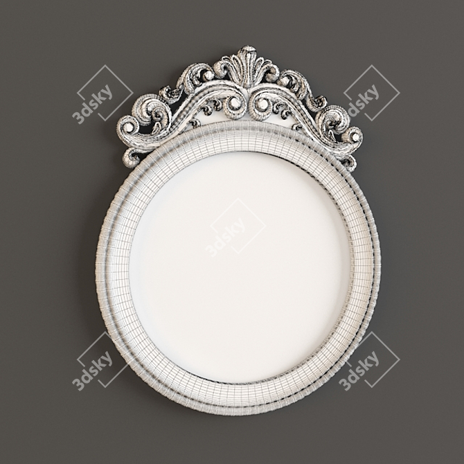 Round Carved Mirror: Customizable Frame | 450 x 570 mm 3D model image 2