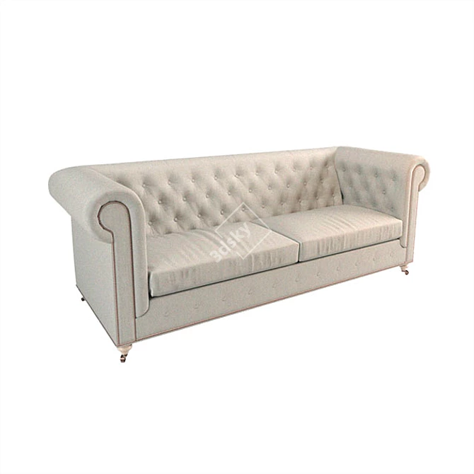 The Classic 3-Seat Judge Chesterfield 3D model image 2