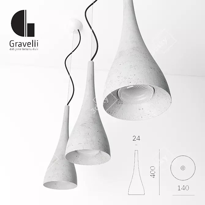 Gravelli Ocun Pendant Light 3D model image 1