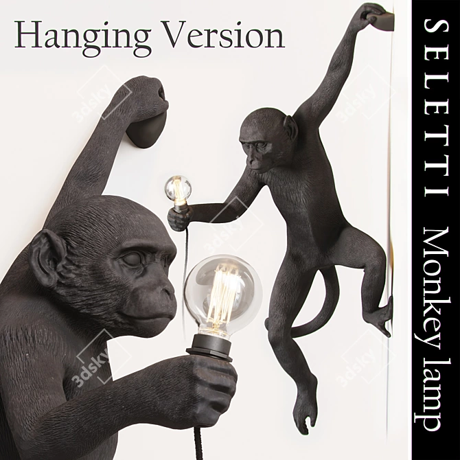 Minimalist Monkey Lamp: Hanging Edition 3D model image 1