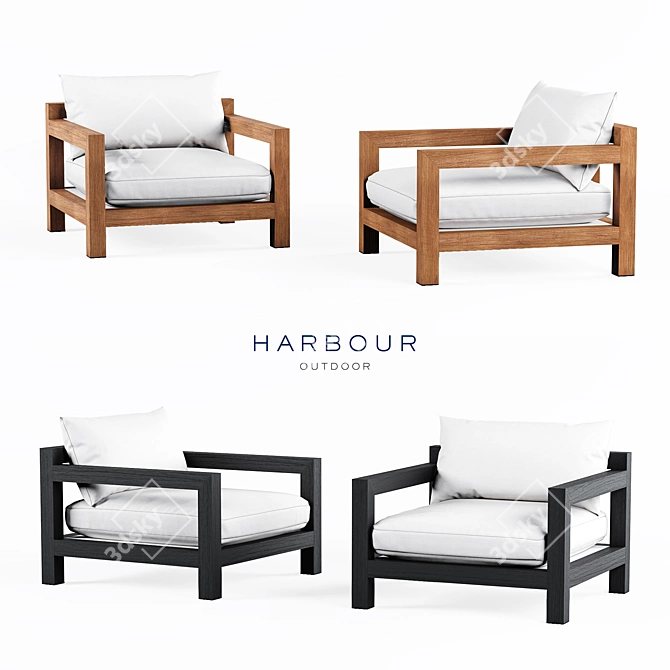 Pacific Outdoor Armchair: Modern Elegance for Relaxation 3D model image 1