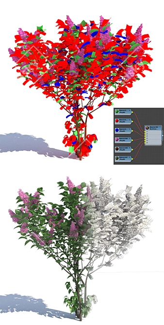 Lilac Bush Trio: Beautiful and Detailed 3D model image 3
