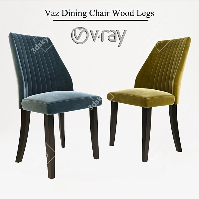 Elegant Wooden Dining Legs 3D model image 1