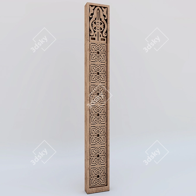 Elegant Islamic Ornament: Detailed & Shaded 3D model image 1