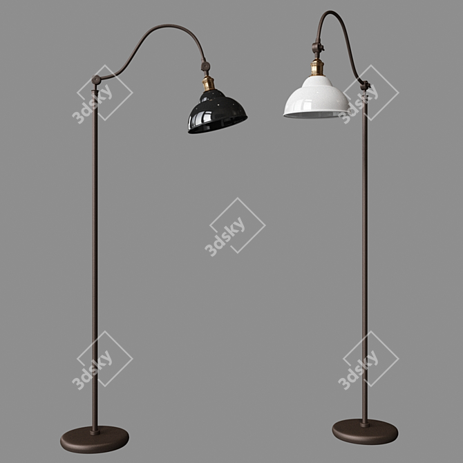 Vintage Charm: PRESTON Task Floor Lamp 3D model image 1