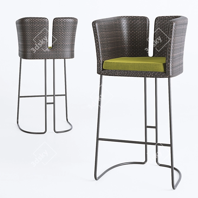 Sleek Modern Bar Chair 3D model image 1