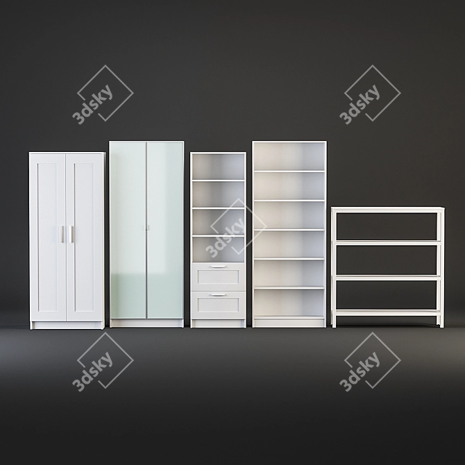 Stylish IKEA Cabinets & Shelves 3D model image 1