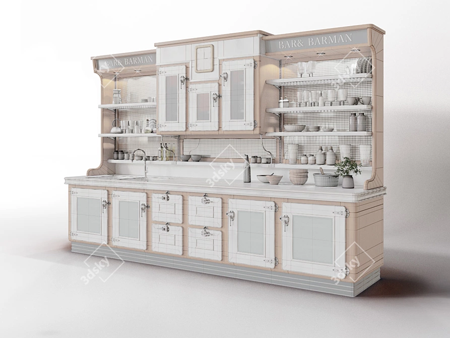 Marchi Cucine Bar & Barman: Stylish Kitchen Set 3D model image 3