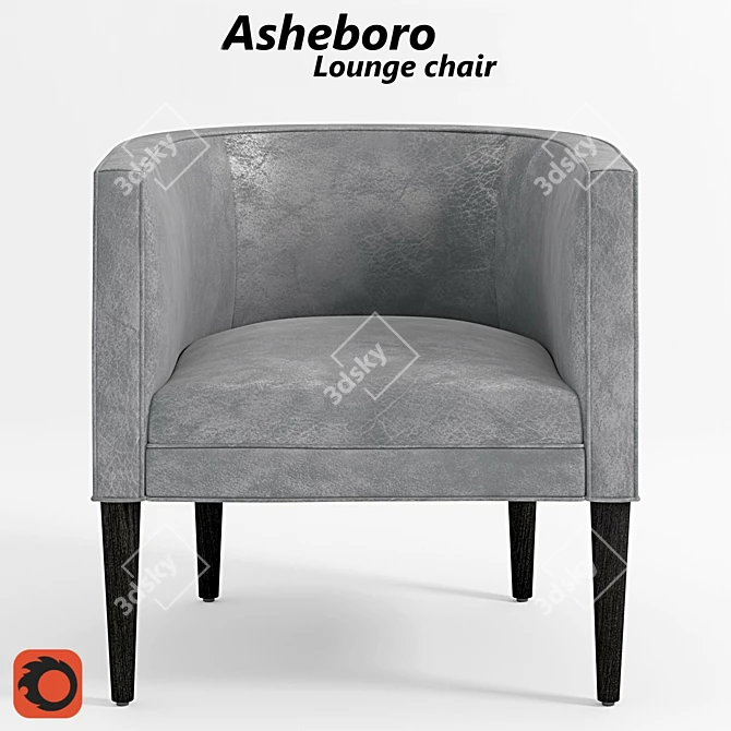 Premium Leather Lounge Chair: Ashebaro 3D model image 1