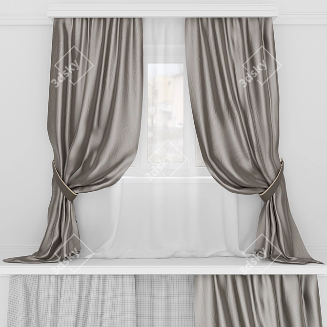 Elegant Atlas Curtains 3D model image 1