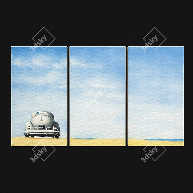 Safavieh Dune Buggy Triptych Wall Art 3D model image 1