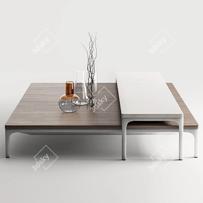 MDF Italia Yale Designer Low Coffee Table 3D model image 1