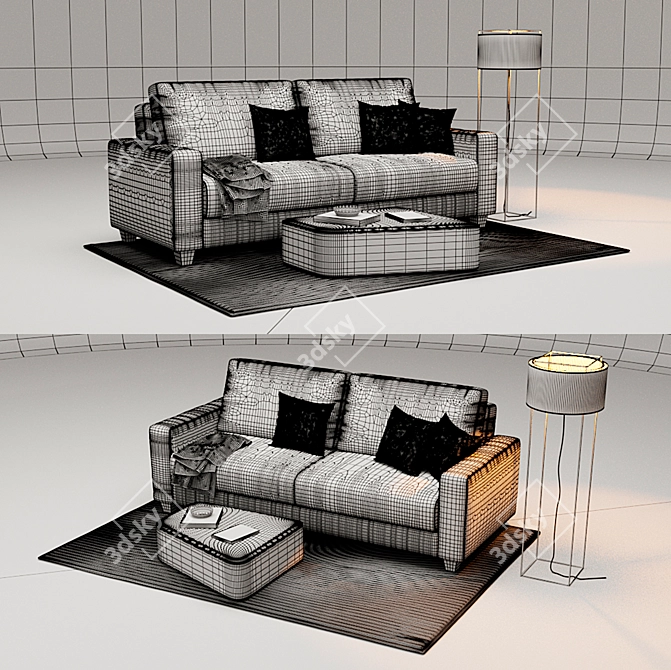 Cosmorelax Bari: Stylish and Comfortable Sofa 3D model image 3