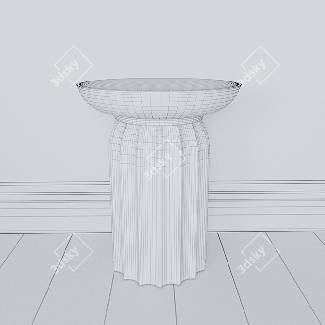 Modern Wood Stool | 44x44x56cm 3D model image 2
