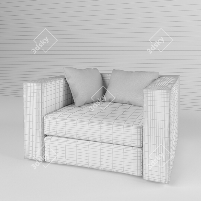 Pillopipe Inspired Armchair: Modern Comfort 3D model image 3