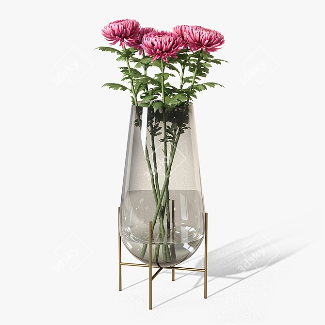 Elegant Echasse Vase 3D model image 1