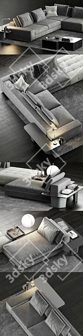 Modern Italian Minotti Lawrence Sofa 3D model image 2