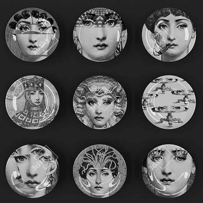 Lina Cavalieri Decorative Plate 3D model image 1
