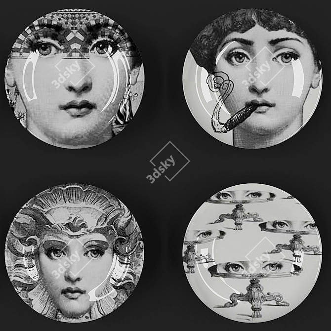 Lina Cavalieri Decorative Plate 3D model image 2