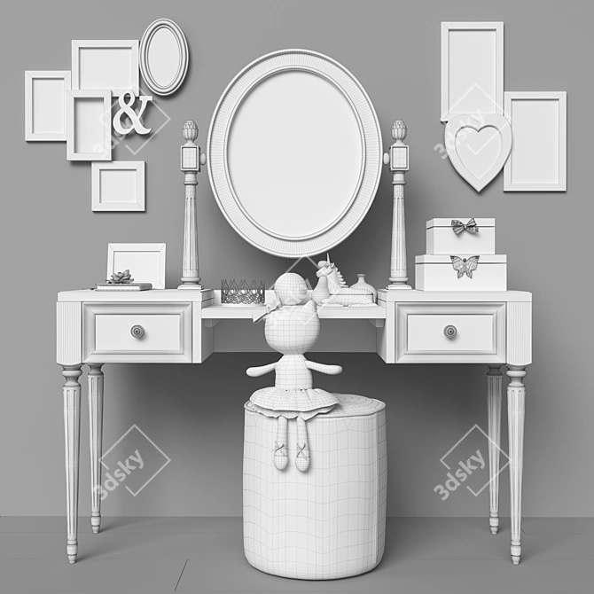 Pottery Barn Kids Vanity Set 3D model image 3