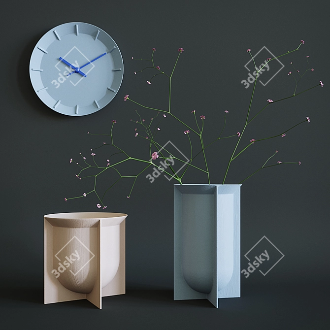 Elegant Rosenthal Domo Vase & Clock 3D model image 1