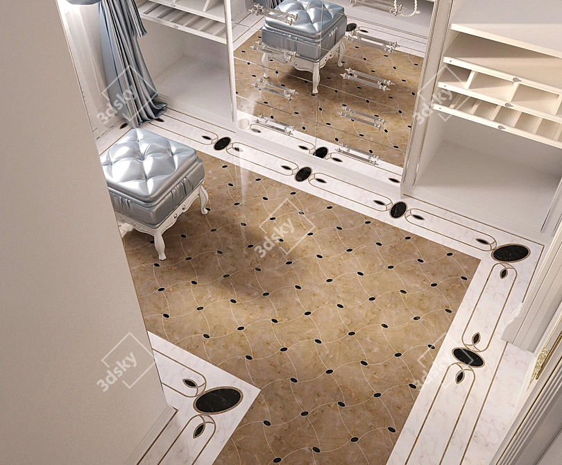 Classic Contour Tiles | Versatile Interior Design 3D model image 3