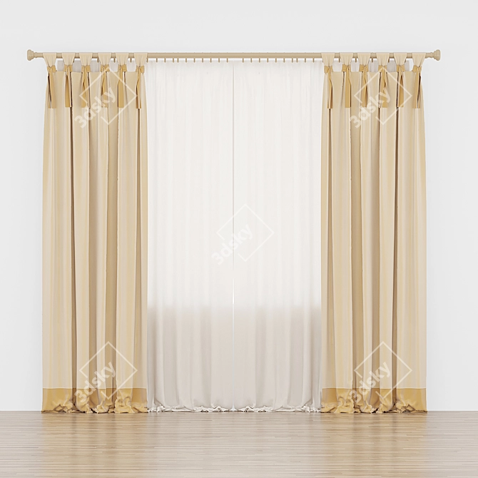 Elegant Drapery: Transform Your Space 3D model image 1