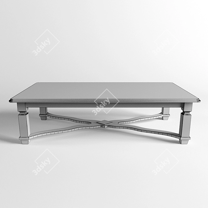 Minimalist Gray Coffee Table 3D model image 3