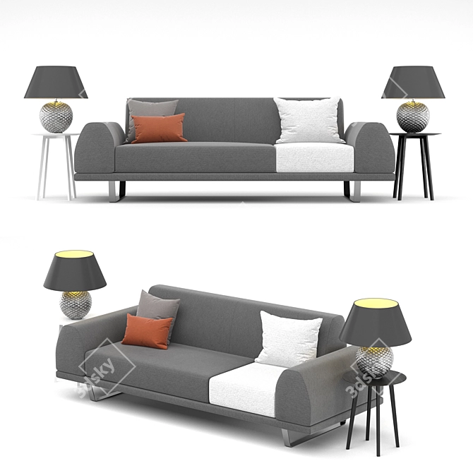 Title: Portland 2_5 Seater Sofa 3D model image 1