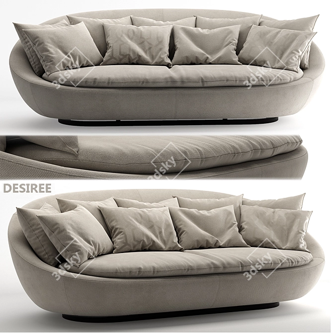 Contemporary Oval Designer Sofa 3D model image 1
