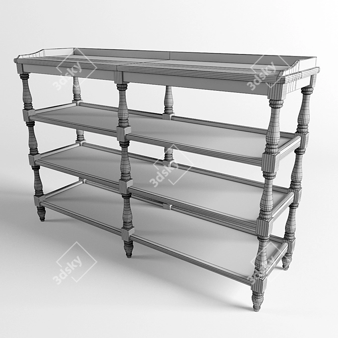 Dialma Brown Rustic Console Table 3D model image 3