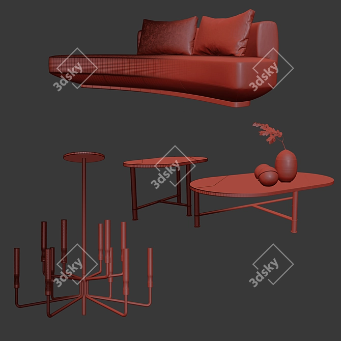 Elegant Gallotti & Radice Set 3D model image 2