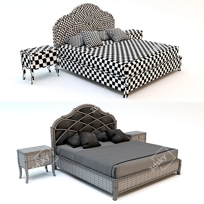 Elegant Valeria Bed from Monrabal Chirivella 3D model image 2