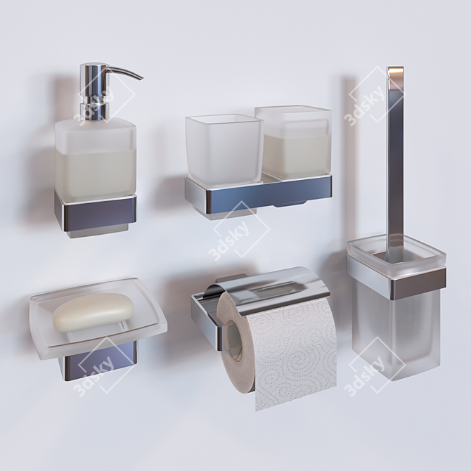 EMCO Loft Bathroom Accessories Set 3D model image 1