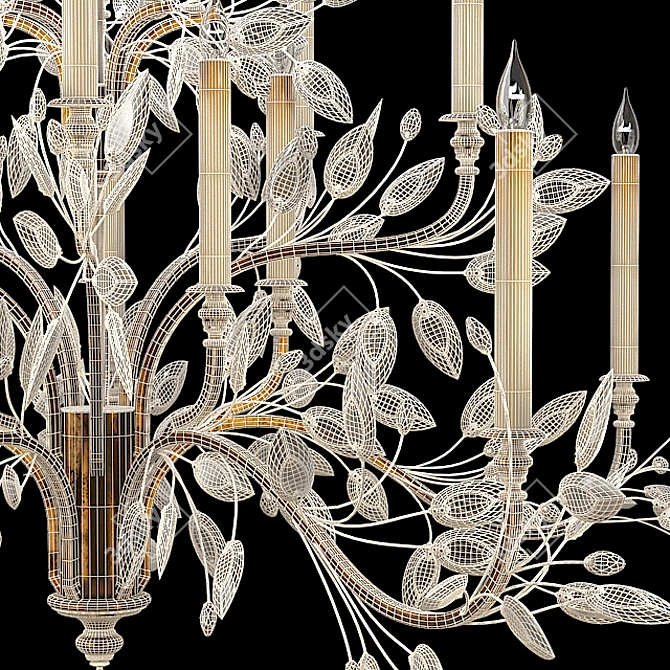 Elegant Crystal Laurel Chandelier 3D model image 3