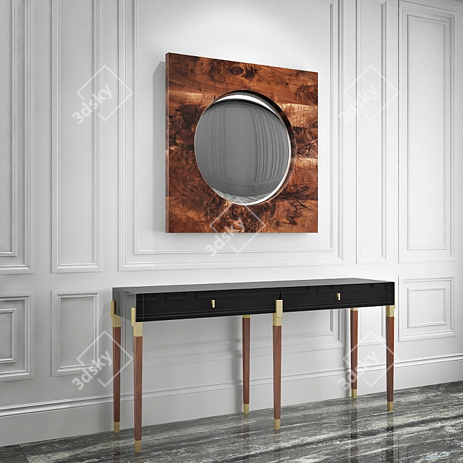 Hollywood Glam Console Mirror 3D model image 2