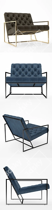 Elegant Tufted Lounge Chair 3D model image 2
