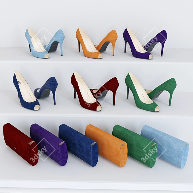 DKNY Women's Shoes & Clutch: Fashionable Elegance 3D model image 1