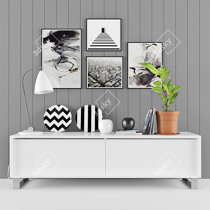 Contemporary Hallway Decor Set 3D model image 1