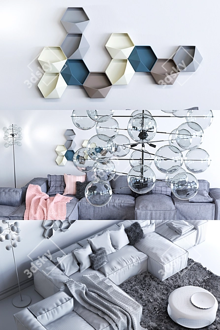 Bonaldo Peanut Sofa: Modern Design
Pebble Coffee Table: Stylish Addition
Metallux ATOM Chandelier: 3D model image 3