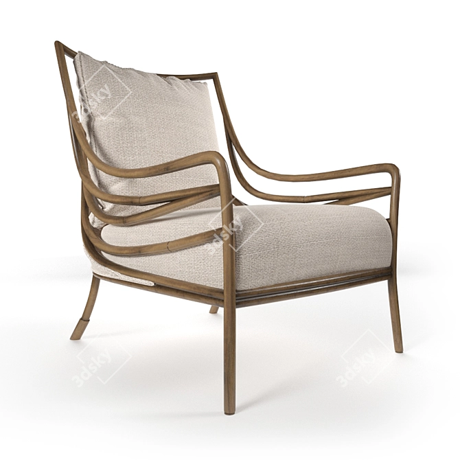 Crescent Lounge Chair:Ultimate Comfort and Style 3D model image 1