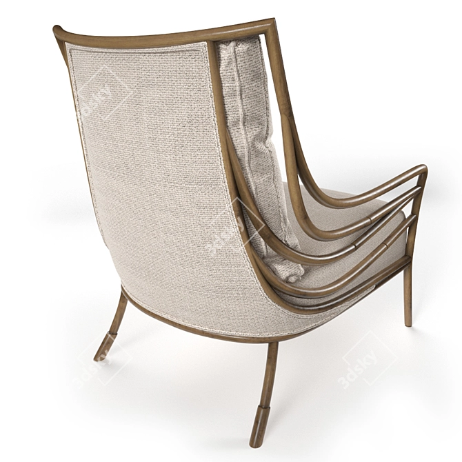 Crescent Lounge Chair:Ultimate Comfort and Style 3D model image 3