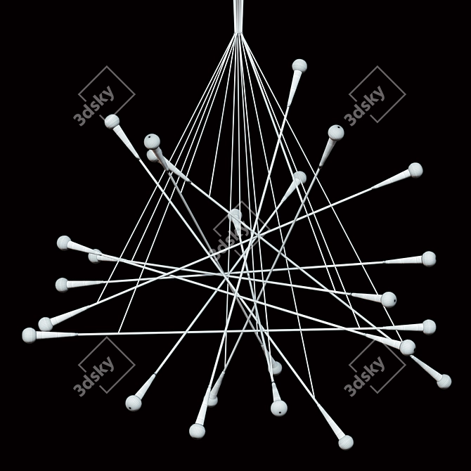 Vintage Industrial Multi Arm Chandelier 3D model image 3
