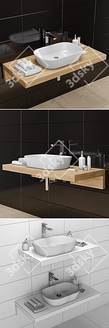 RAVAK Ceramic O | Stylish Ceramic Washbasin 3D model image 3