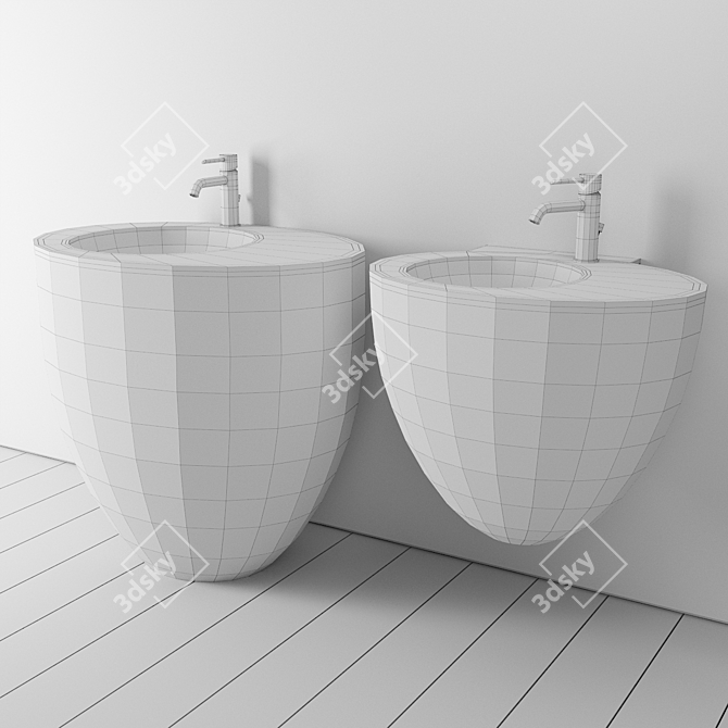 Ceramica Cielo Le Giare: Elegant Ceramic Washbasin 3D model image 3