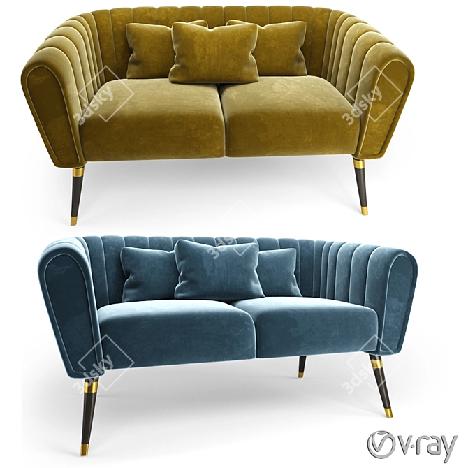 Title: Modern Oreas Sofa - 3dsmax & Obj Formats 3D model image 1
