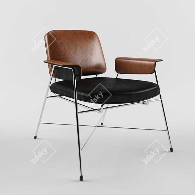 Bauhaus-inspired Baxter Chair 3D model image 1